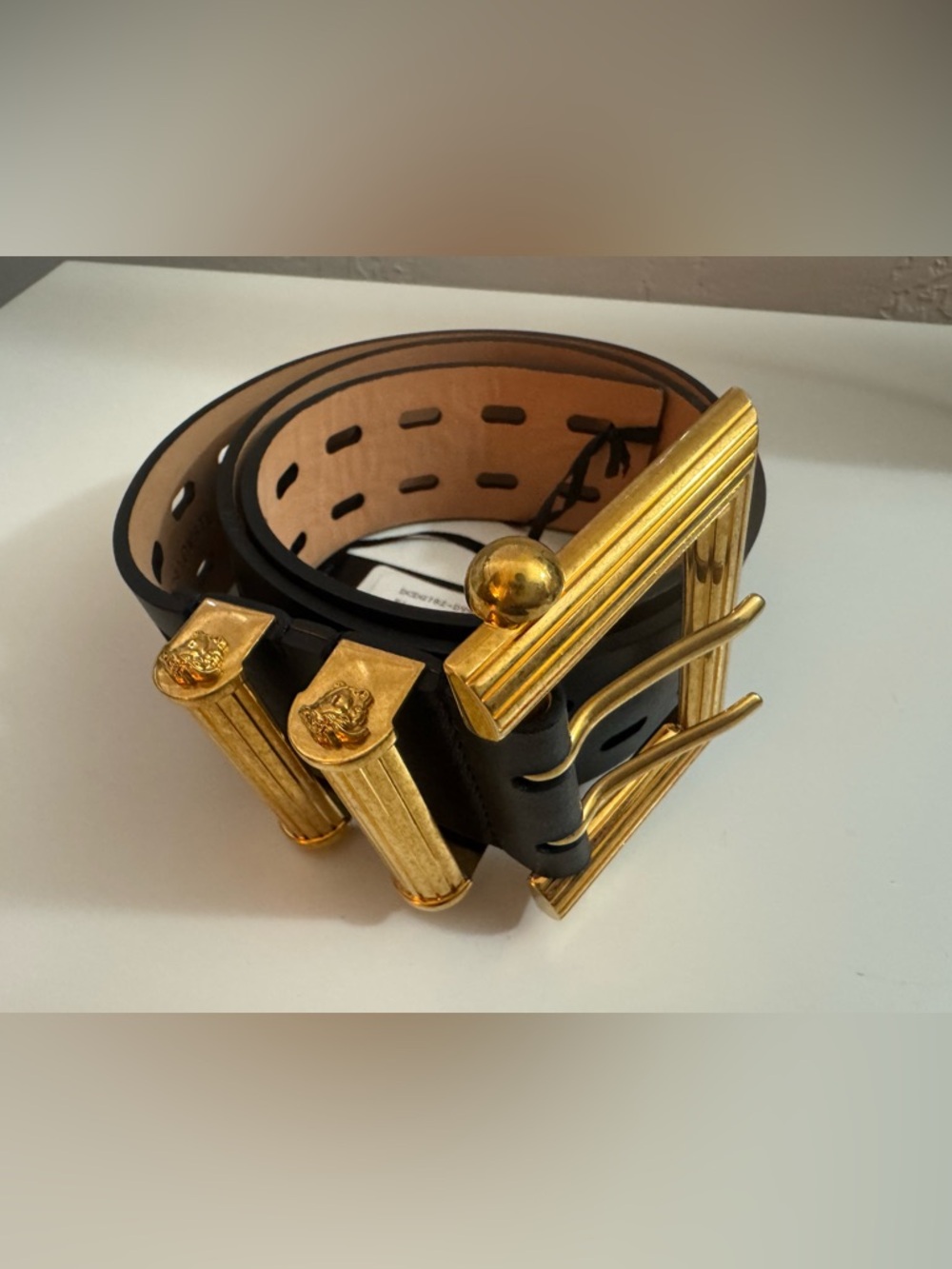 Versace Square Buckle Leather Belt - Picture 2 of 9